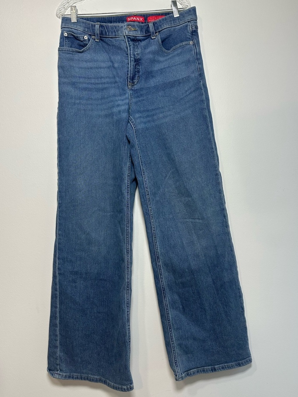 SPANX Blue Wide-Leg Jeans — Classic Indigo Stretch Size Large Tall
